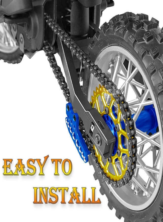 hopsupRC Upgrades Parts Aluminum 7075 Rear Hub Chain Sprocket 36T Gears&Manganese Steel Roller Chain&10T Steel Front Sprocket for L0Si 1/4 Promoto-MX Motorcycle RTR FXR(los06000)(los06002),Gold - Image 3